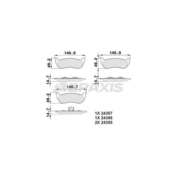 Arka Fren Balatası Cherokee 2.4 2.5Crd 2.8Crd 3.7 V6 (01 08) Wrangler 2.4 3.8 4.0 (01 08)