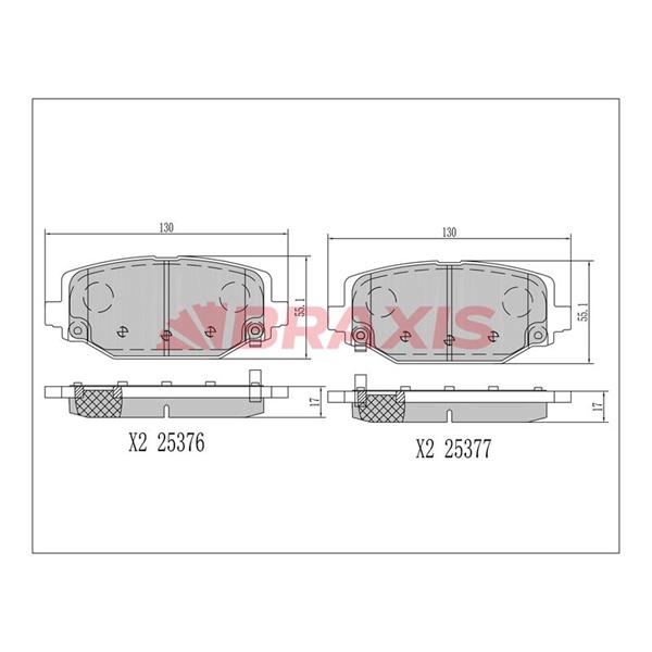 Fren Balatası Arka Freemont 2.0 Chrysler Grand Voyager V Rt 3.6 11> Voyager 2.8 11>14