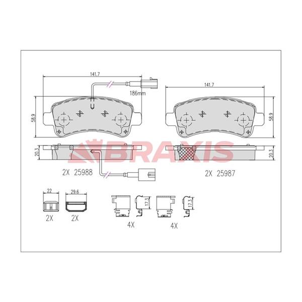 Fren Balatası Arka Fıslı Ducato 14> / Boxer 14> / Jumper 14>