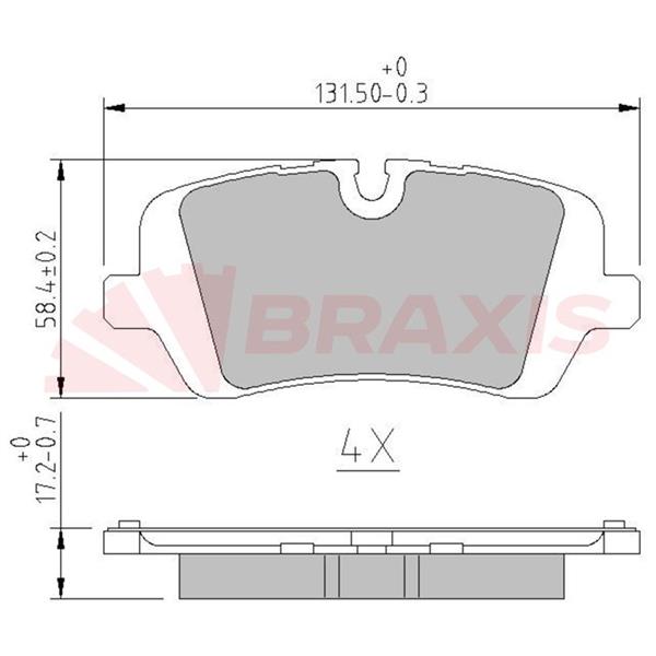 Fren Balatası Arka Land Rover Range Rover Sport U:131.4Mm Y:58.6Mm K:17.3Mm