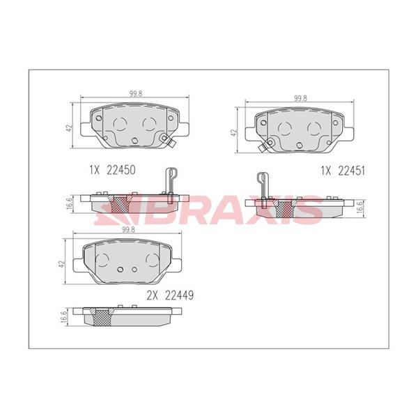 Arka Fren Balatası Egea 1,3D Multıjet / 1,4 / 1,4Lpg / 1,6 / 1,6D Multıjet