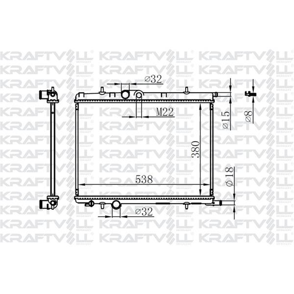 Motor Radyatorü (380×538×16) P206 1,6İ/1,4Hdı 98-> Manuel> Brazıng