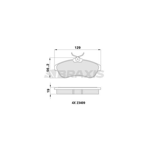 Ön Fren Balatası C2 C3 1.4 1.6 Hdı 16V (90Hp) 16V.1.6 16V.1.6Hdı 1.6 Vtr 03>