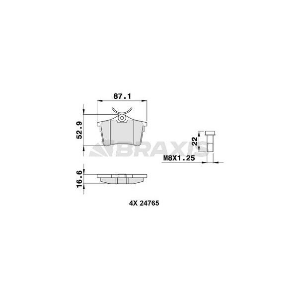 Arka Fren Balatası P308 Sw 1.4 16V / 1.6 16V / 2.0 / 1.6Hdı / 2.0Hdı 09 / 07>Partner Tepee Berlıngo Iıı 1.6 / 1