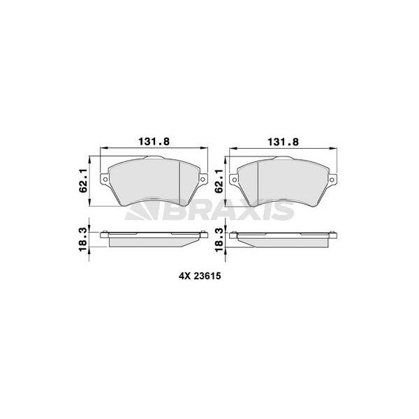 Ön Fren Balatası Freelander 1.8I 16V 2.04 Td4 2.5 V6 00> U:131.5Mm Y:62Mm K:18.2