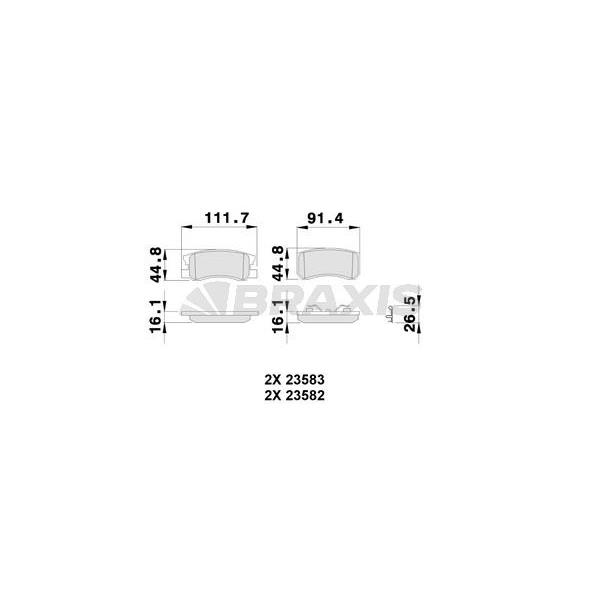 Arka Fren Balatası Psa Mıtsu 4007 4008 C4 Pajero