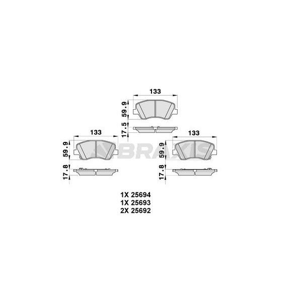 Ön Fren Balatası Hyundai Elantra 2011 -> Elantra 2016 ->