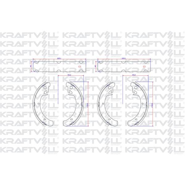 Arka Fren Balatası Pabuç Lada Samara 86-96 Vega 95-00 111 95-05 112 95 06-> Nova 89-> (200X41)