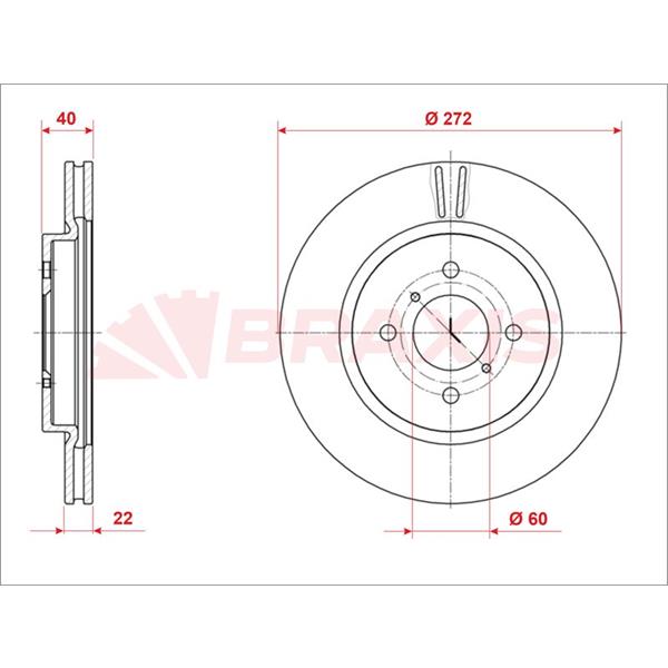 Fren Diski Ön Havalı Suzukı Swıft Iv 1.2 4X4 10-> (272X4)